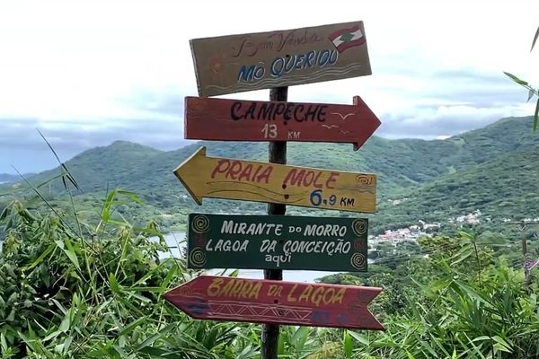 Placas para localização.